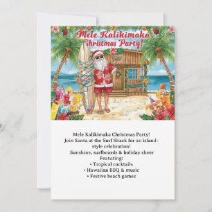 Convites Festa de Natal no Havaí “Mele Kalikimaka!”
