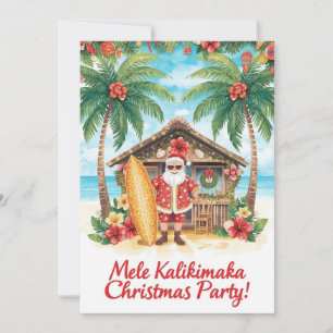 Convites Festa de Natal no Havaí “Mele Kalikimaka!”