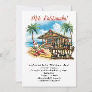 Convites Festa de Natal no Havaí “Mele Kalikimaka!” 