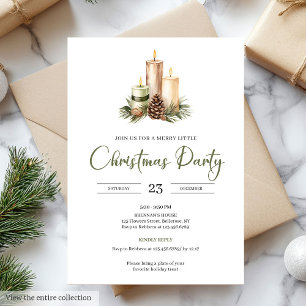 Convites Festa de Natal Nórdica em Verde Sage Minimalista c