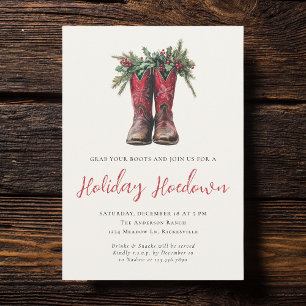 Convites Festa de Natal Ocidental Boots Holiday