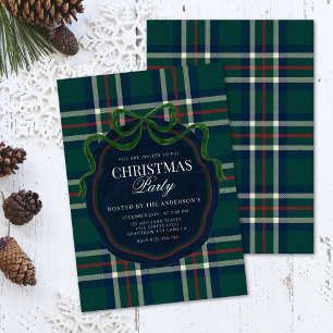 Convites Festa de Natal Ousada Xadrez Herança Préppy