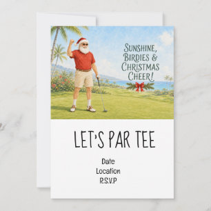 Convites Festa de Natal Par tee de golfe para golfista