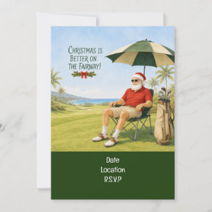 Convites Festa de Natal Par tee de golfe para golfista