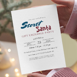 Convites Festa de Natal para Papais noeis Secretos Simples 