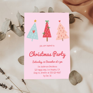 Convites Festa de Natal Pastel Caprichosa Desenhada à Mão R