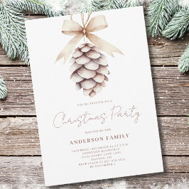 Convites Festa de Natal Pinecone Watercolor