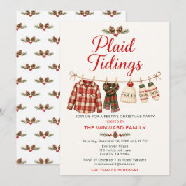 Convites Festa de Natal Plaid Tidings
