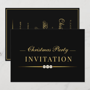Convites Festa de Natal Posh Glamour Gold