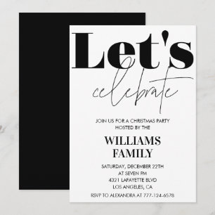 Convites Festa de Natal Preta  Vamos celebrar