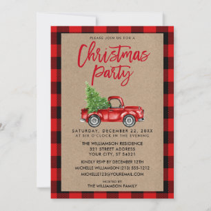 Convites Festa de Natal R do Kraft Brusch Script Truck Xadr