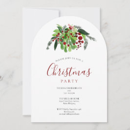 Convites Festa de Natal Red Berries Feriado