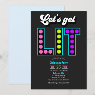 Convites Festa de Natal Retro 'Frostbyte Lets Get Lit'