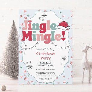 Convites Festa de Natal Retro Jingle Mingle