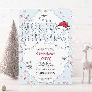 Convites Festa de Natal Retro Jingle Mingle