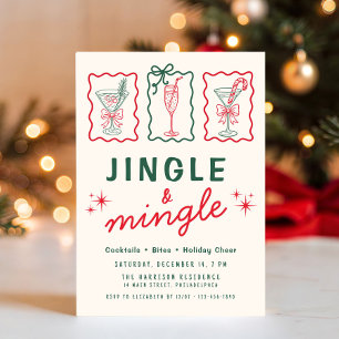 Convites Festa de Natal Retro Jingle Mingle