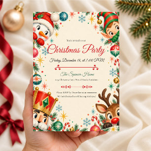Convites Festa de Natal Retro Peekaboo