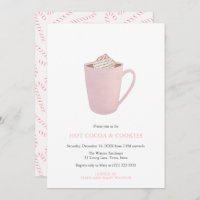 Festa de Natal rosa e chocolate quente