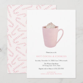 Convites Festa de Natal rosa e chocolate quente
