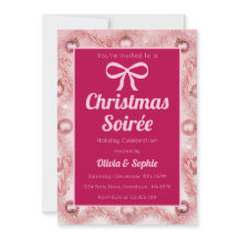 Festa de Natal Rosa Personalizada com Estilo Retrô