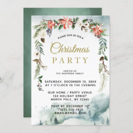 Convites Festa de Natal Russo da Floresta Floral de inverno