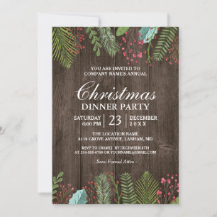 Convites Festa de Natal Rustic Country Woodgrain Holiday