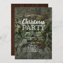 Convites Festa de Natal Rustic Evergreen & Pine Branch