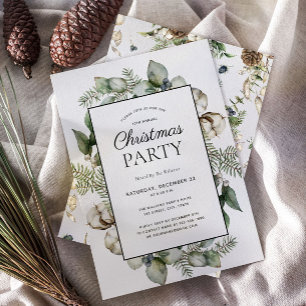 Convites Festa de Natal Rustic Farmhouse Greenery