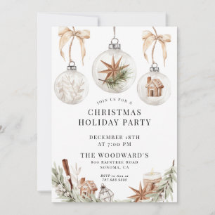 Convites Festa de Natal Rustic Modern Watercolor