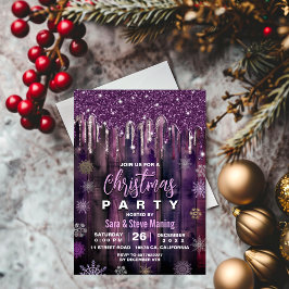 Convites Festa de Natal Rustic Purple Country reluz