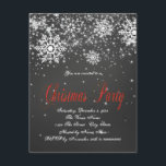 Convites Festa de Natal Rustic Red Snowflake Chalkboard<br><div class="desc">Bonito giz branco rústico com floco de neve de texto vermelho convite de festas de Natal. Este simples convite de festas de Natal elegante, preto e vermelho, floco de neve, é facilmente personalizado para o seu evento adicionando os seus detalhes no estilo de letra e na redação da sua escolha....</div>
