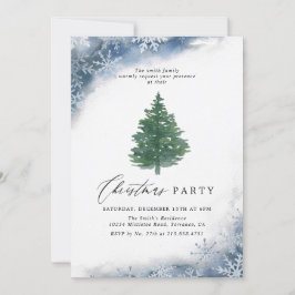 Convites Festa de Natal Rustic Watercolor
