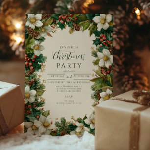 Convites Festa de Natal Rustic Winter Berry