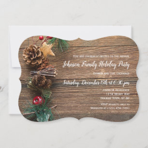 Convites Festa de Natal Rustic Wood Country Convide