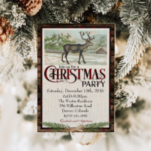 Convites Festa de Natal Rustic Woodland