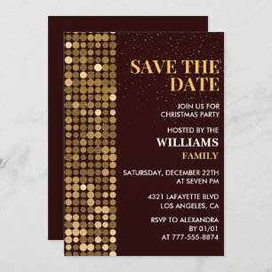 Convites Festa de Natal Salve a data Dourada