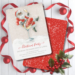 Convites Festa de Natal Santa Claus Martini Cocktail
