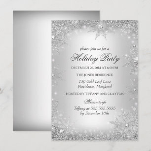 Convites Festa de Natal Silver Winter Wonderland