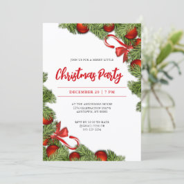 Convites Festa de Natal Simples Festiva Baubles