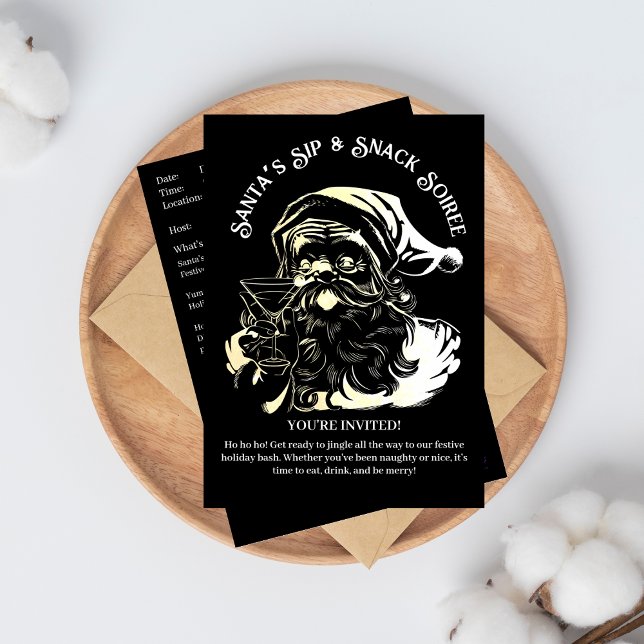 Convites Festa de Natal Sip & Snack Soiree dos papais noeis (Criador carregado)