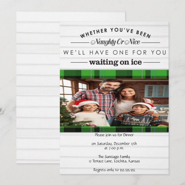 Convites Festa de Natal travessa ou legal (Frente/Verso)