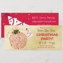 Festa de Natal Trim-The-Tree, Vermelha e Dourada