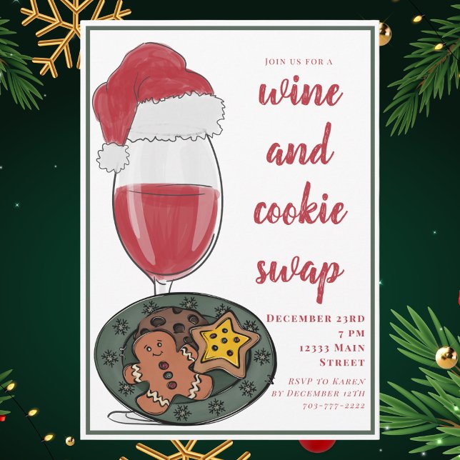 Convites Festa de Natal Troca de Vinho e Biscoito (Criador carregado)