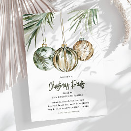 Convites Festa de Natal Tropical de Baubles
