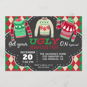 Convites Festa de Natal Ugly Sweater