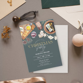 Convites Festa de Natal Verde da Comida Moderna