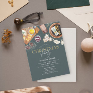 Convites Festa de Natal Verde da Comida Moderna