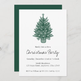 Convites Festa de Natal Verde da Retro Vintage