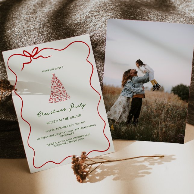 Convites Festa de Natal Verde Moderno (Criador carregado)