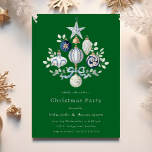 Convites Festa de Natal Verde no Escritório Corporativo de 